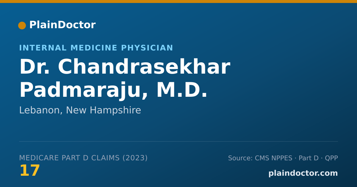 Shareable card for Chandrasekhar Padmaraju, M.D. - Internal Medicine Physician, Lebanon, NH