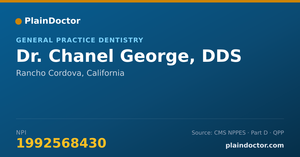 Shareable card for Chanel George, DDS - General Practice Dentistry, Rancho Cordova, CA