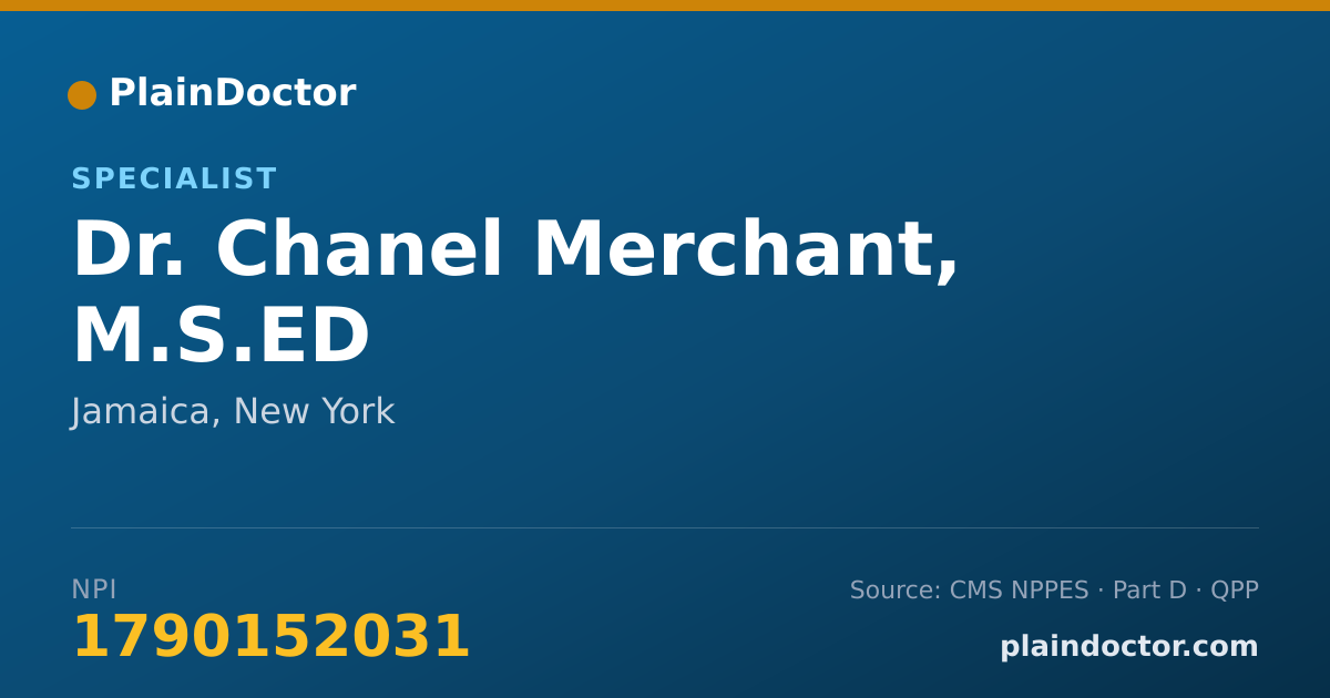 Shareable card for Chanel Merchant, M.S.ED - Specialist, Jamaica, NY