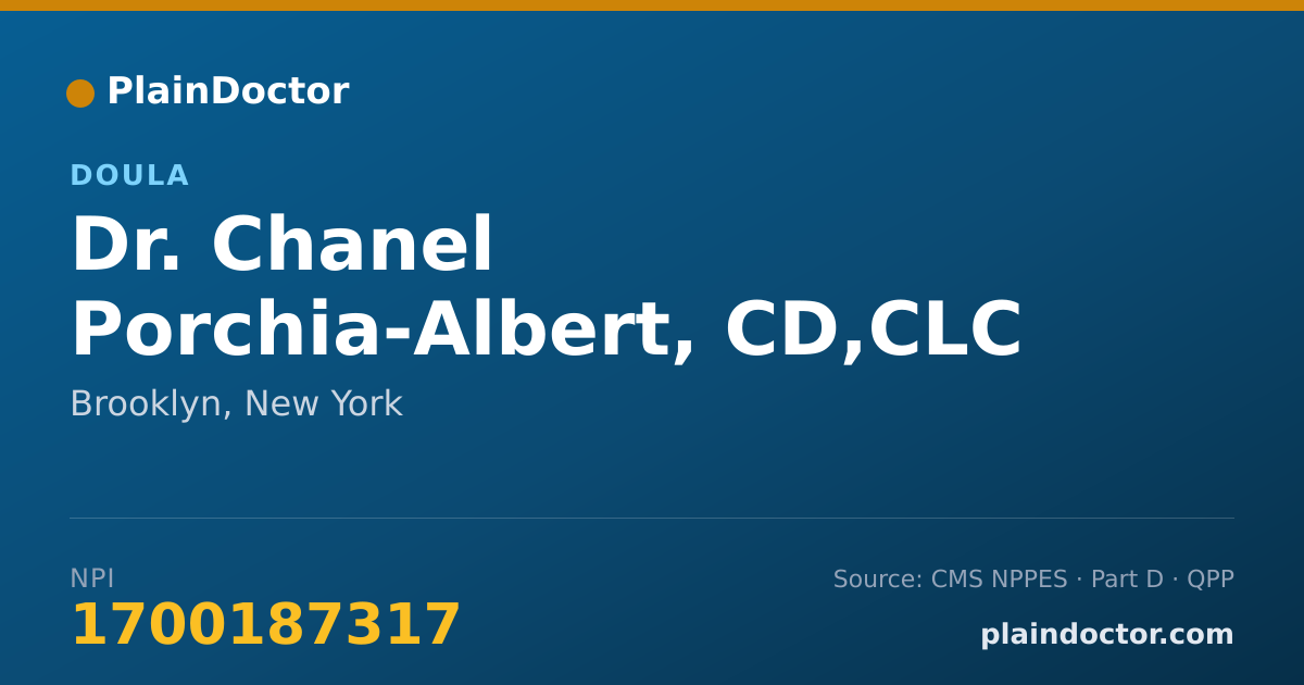 Shareable card for Chanel Porchia-Albert, CD,CLC - Doula, Brooklyn, NY