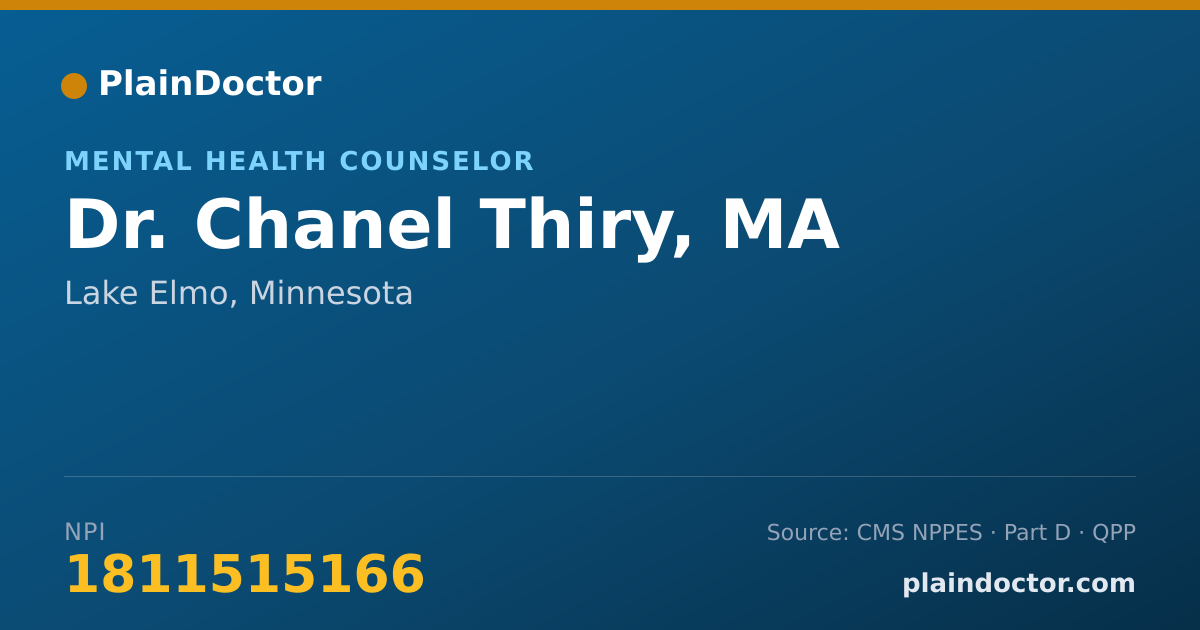 Shareable card for Chanel Thiry, MA - Mental Health Counselor, Lake Elmo, MN