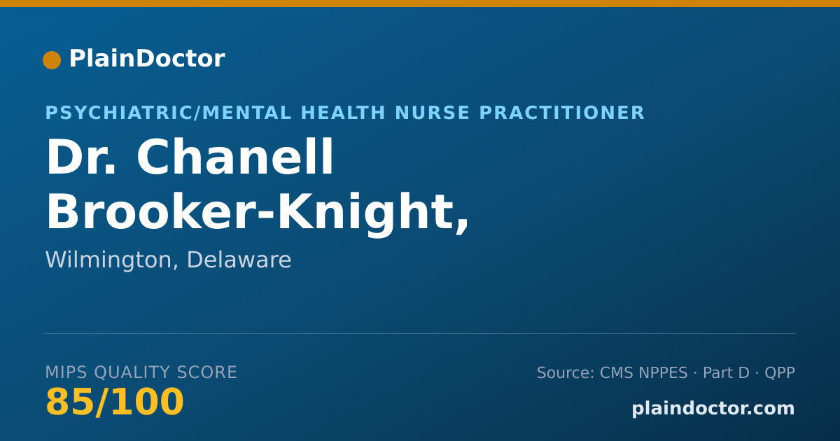 Shareable card for Chanell Brooker-Knight, PMHNP-BC - Psychiatric/Mental Health Nurse Practitioner, Wilmington, DE