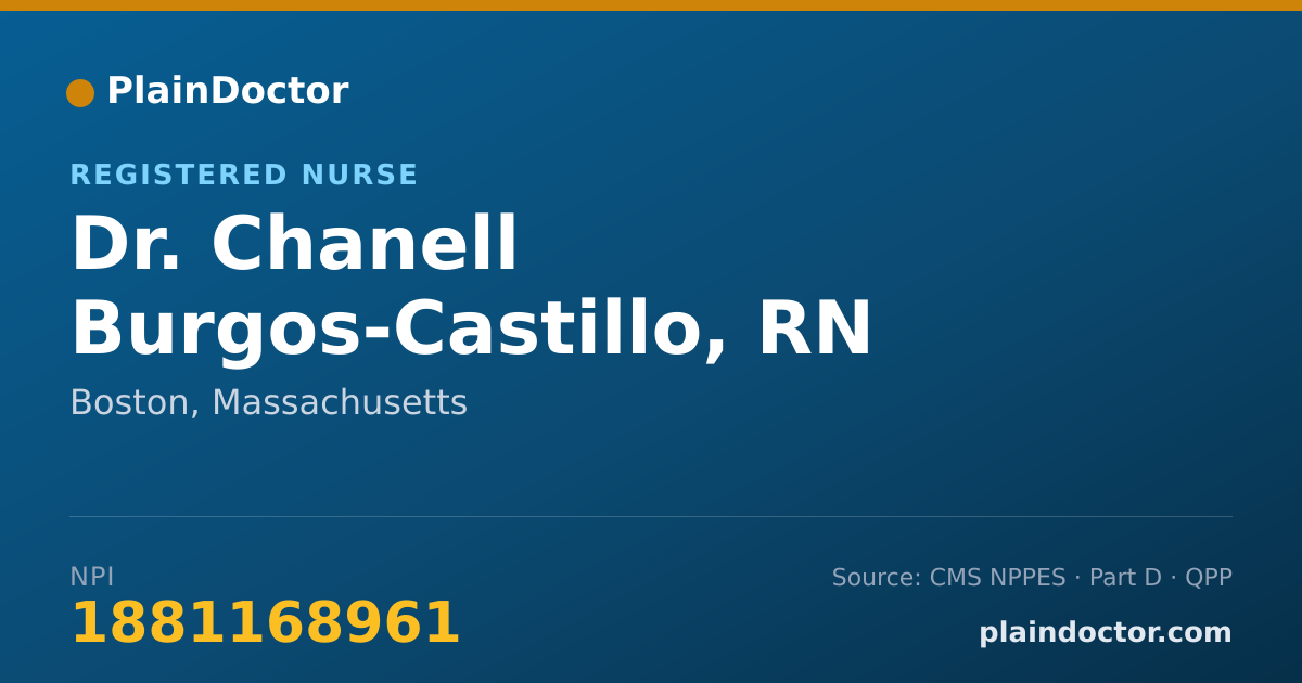 Shareable card for Chanell Burgos-Castillo, RN - Registered Nurse, Boston, MA