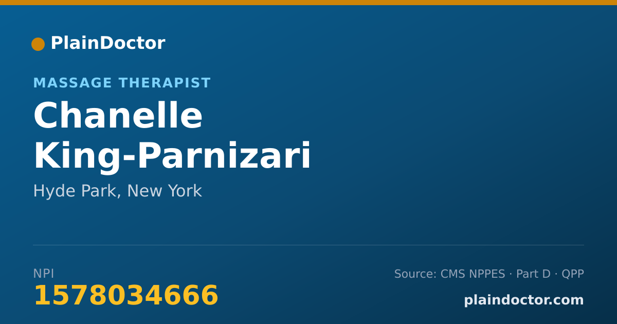 Shareable card for Chanelle King-Parnizari - Massage Therapist, Hyde Park, NY
