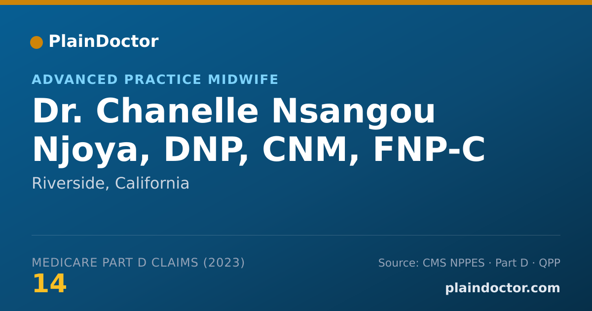 Shareable card for Chanelle Nsangou Njoya, DNP, CNM, FNP-C - Advanced Practice Midwife, Riverside, CA