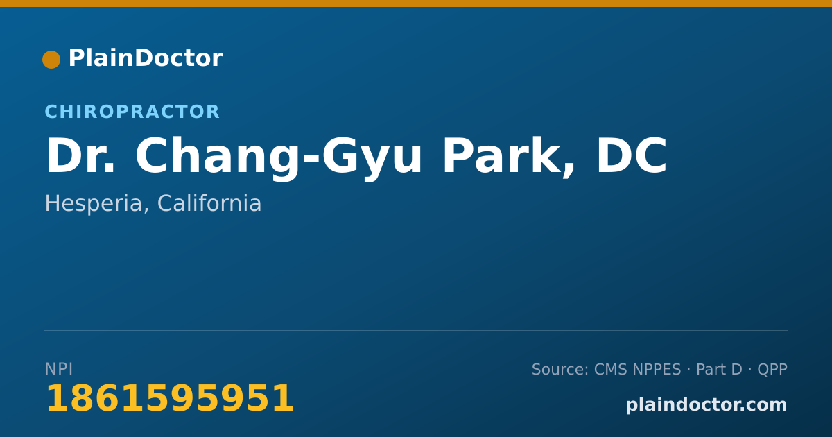 Shareable card for Chang-Gyu Park, DC - Chiropractor, Hesperia, CA