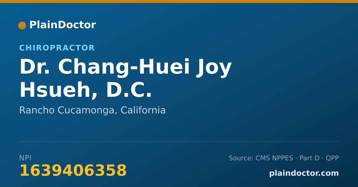 Shareable card for Chang-Huei Joy Hsueh, D.C. - Chiropractor, Rancho Cucamonga, CA