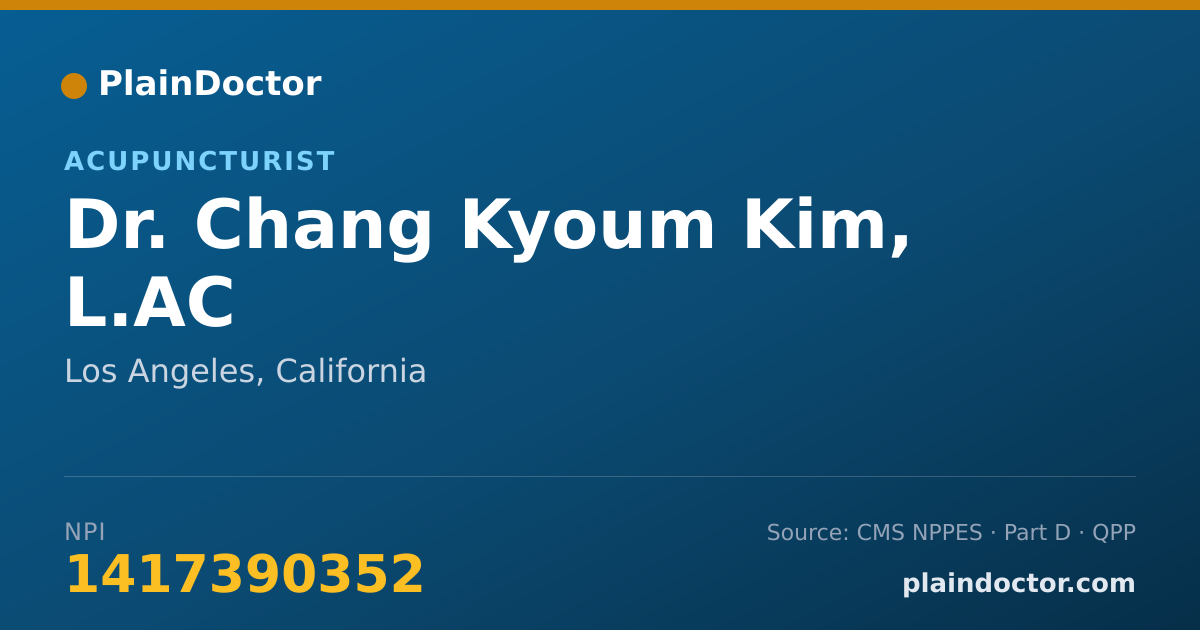 Shareable card for Chang Kyoum Kim, L.AC - Acupuncturist, Los Angeles, CA
