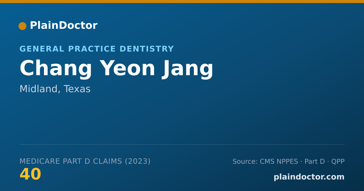 Shareable card for Chang Yeon Jang - General Practice Dentistry, Midland, TX