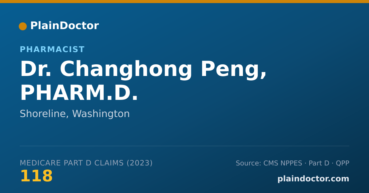 Shareable card for Changhong Peng, PHARM.D. - Pharmacist, Shoreline, WA