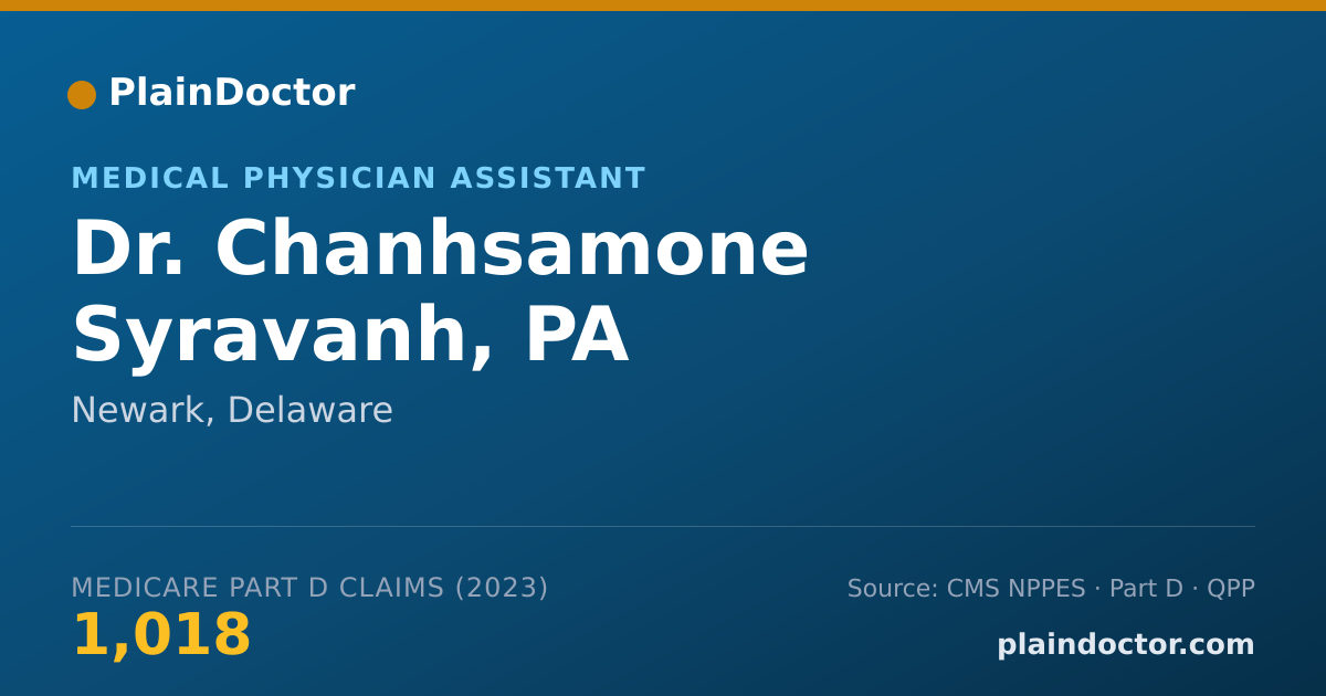 Shareable card for Chanhsamone Syravanh, PA - Medical Physician Assistant, Newark, DE