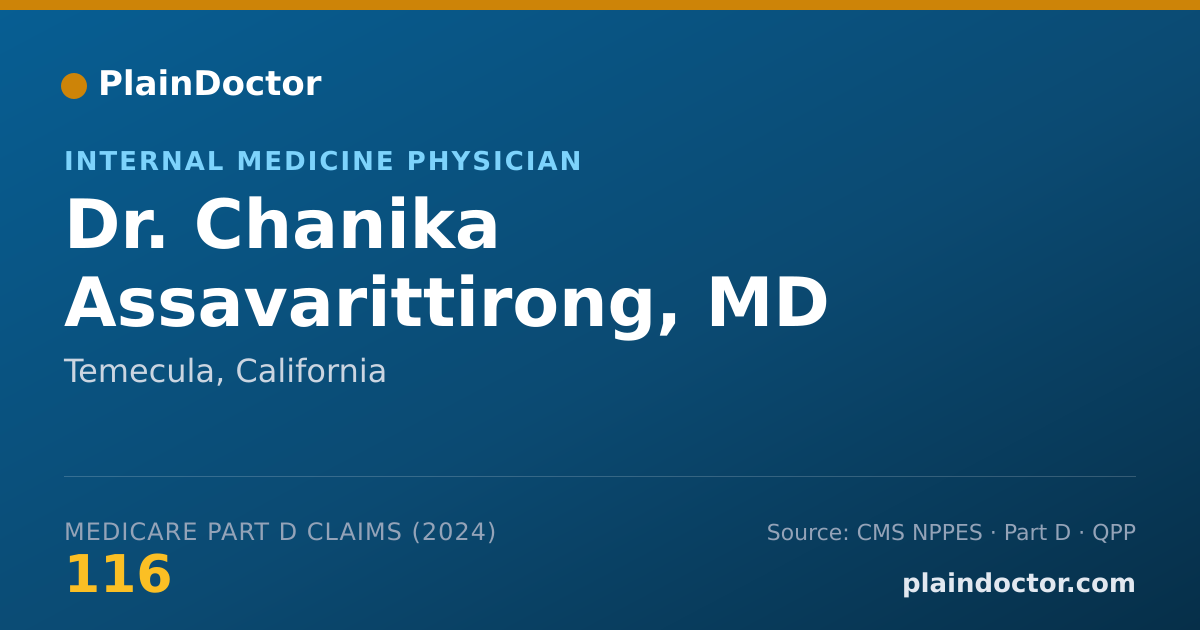 Shareable card for Chanika Assavarittirong, MD - Internal Medicine Physician, Temecula, CA