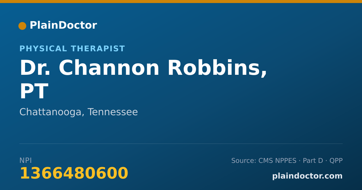 Shareable card for Channon Robbins, PT - Physical Therapist, Chattanooga, TN