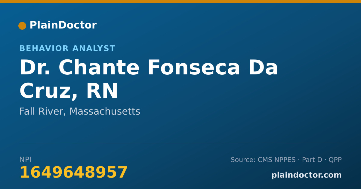Shareable card for Chante Fonseca Da Cruz, RN - Behavior Analyst, Fall River, MA