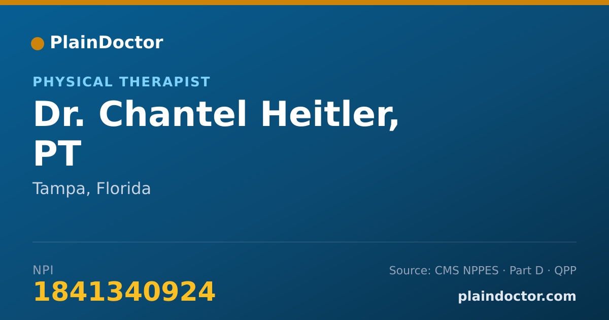 Shareable card for Chantel Heitler, PT - Physical Therapist, Tampa, FL