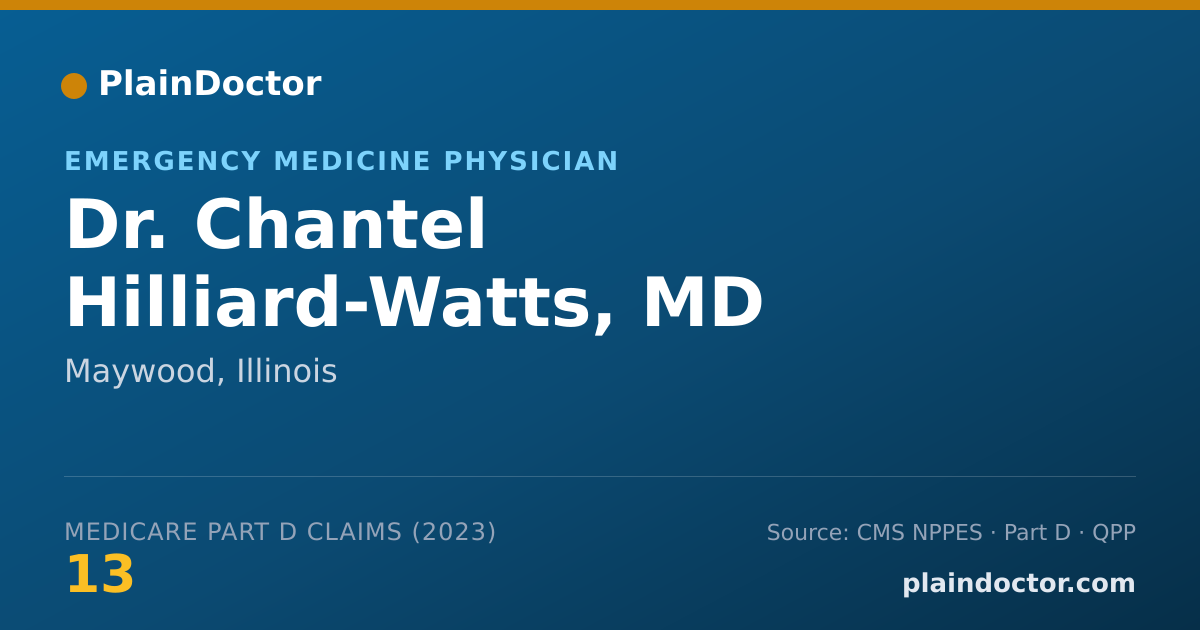 Shareable card for Chantel Hilliard-Watts, MD - Emergency Medicine Physician, Maywood, IL