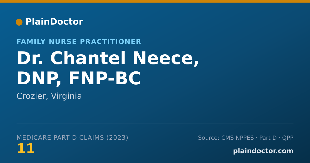 Shareable card for Chantel Neece, DNP, FNP-BC - Family Nurse Practitioner, Crozier, VA