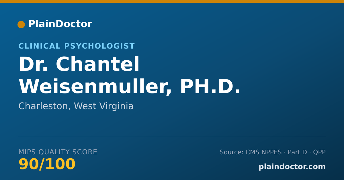 Shareable card for Chantel Weisenmuller, PH.D. - Clinical Psychologist, Charleston, WV