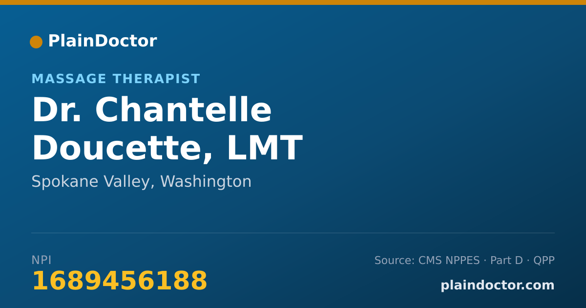 Shareable card for Chantelle Doucette, LMT - Massage Therapist, Spokane Valley, WA