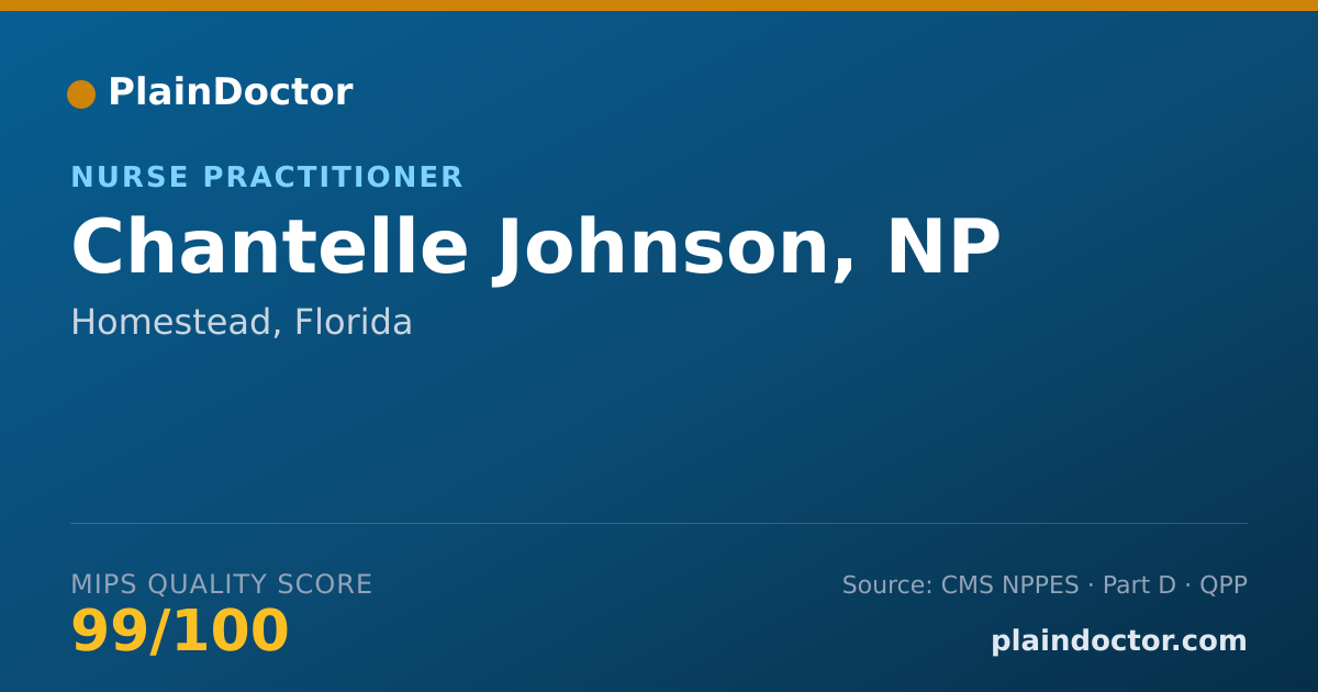 Shareable card for Chantelle Johnson, NP - Nurse Practitioner, Homestead, FL