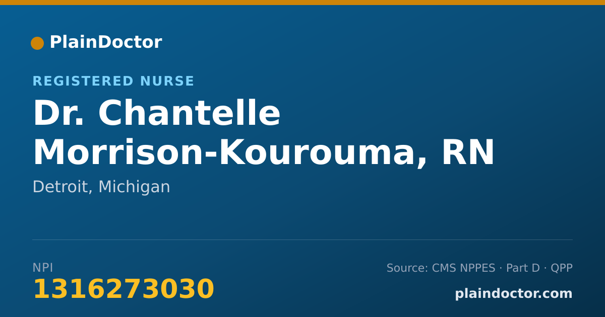 Shareable card for Chantelle Morrison-Kourouma, RN - Registered Nurse, Detroit, MI