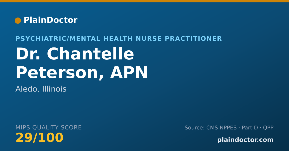 Shareable card for Chantelle Peterson, APN - Psychiatric/Mental Health Nurse Practitioner, Aledo, IL