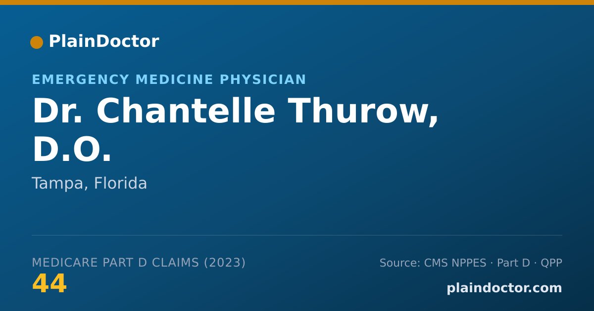 Shareable card for Chantelle Thurow, D.O. - Emergency Medicine Physician, Tampa, FL
