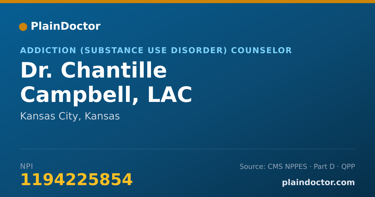 Shareable card for Chantille Campbell, LAC - Addiction (Substance Use Disorder) Counselor, Kansas City, KS