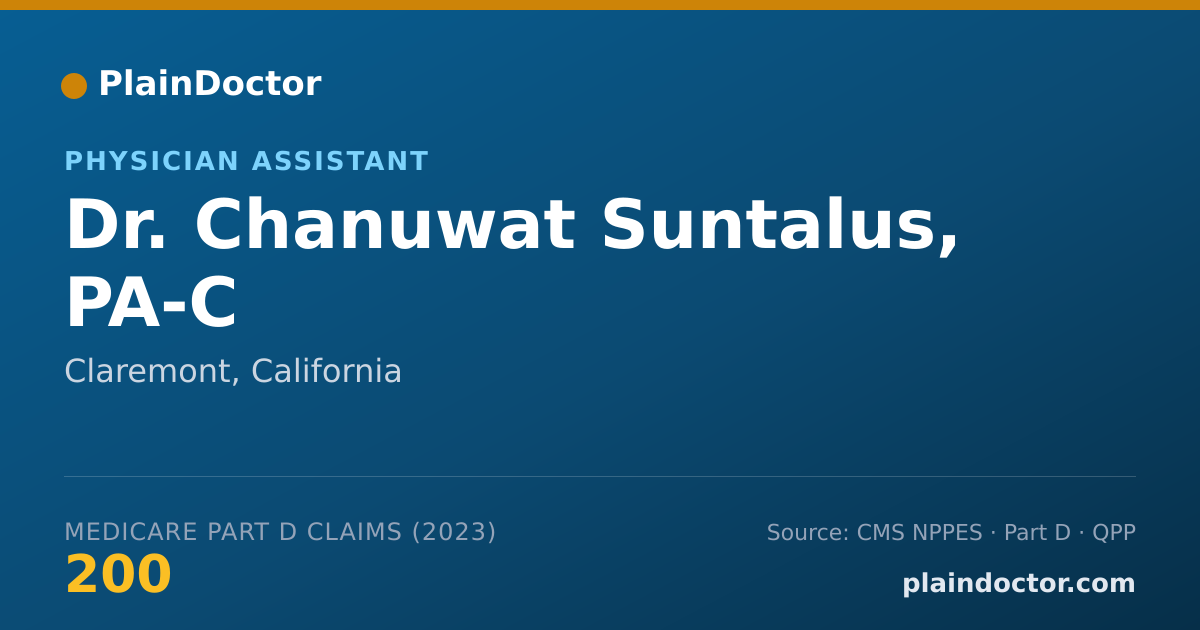 Shareable card for Chanuwat Suntalus, PA-C - Physician Assistant, Claremont, CA