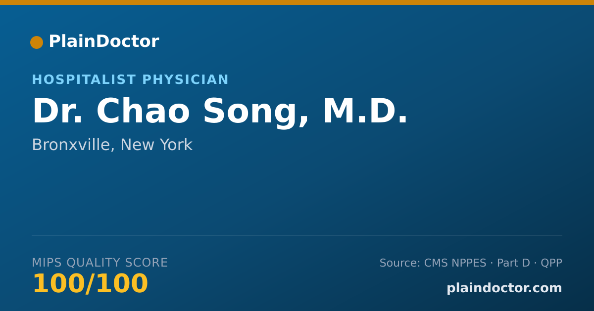 Shareable card for Chao Song, M.D. - Hospitalist Physician, Bronxville, NY