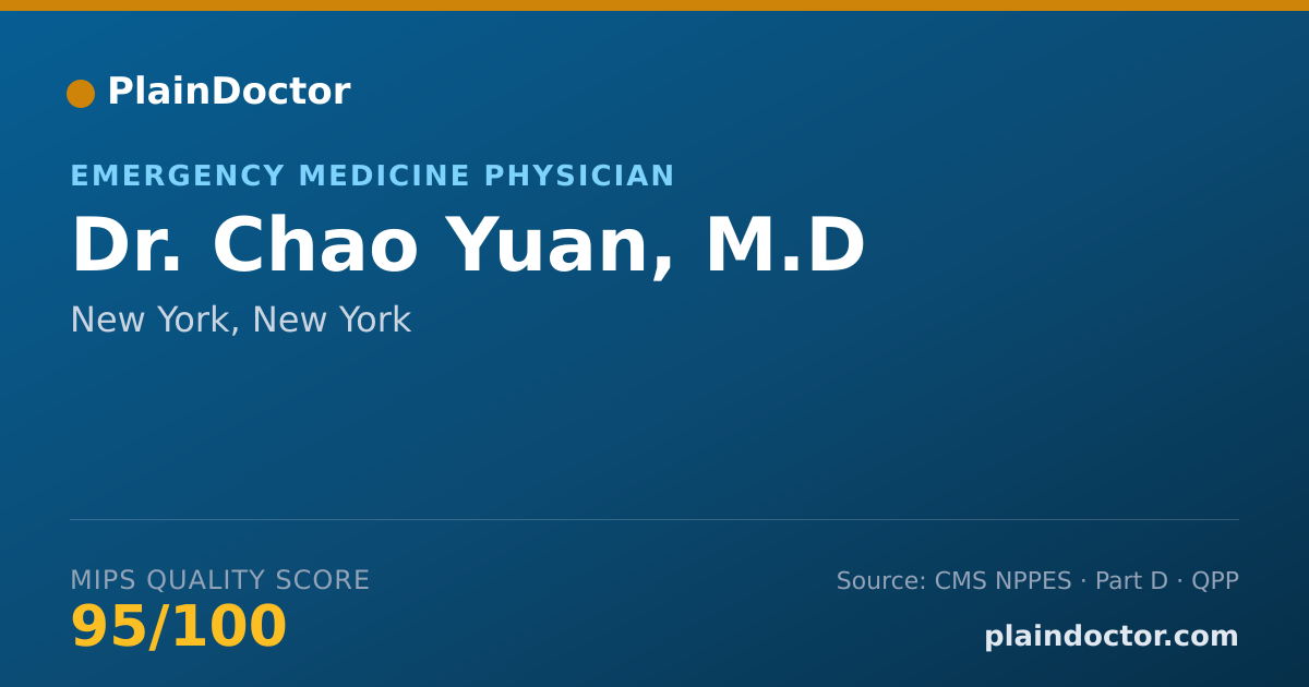 Shareable card for Chao Yuan, M.D - Emergency Medicine Physician, New York, NY