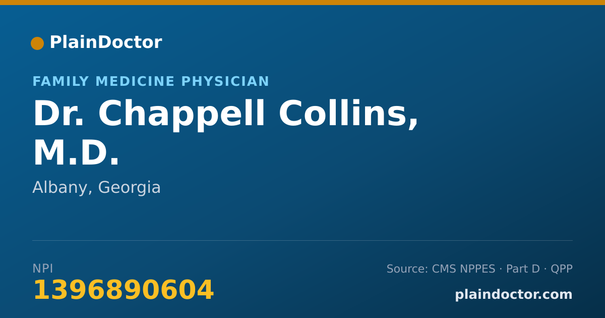 Shareable card for Chappell Collins, M.D. - Family Medicine Physician, Albany, GA