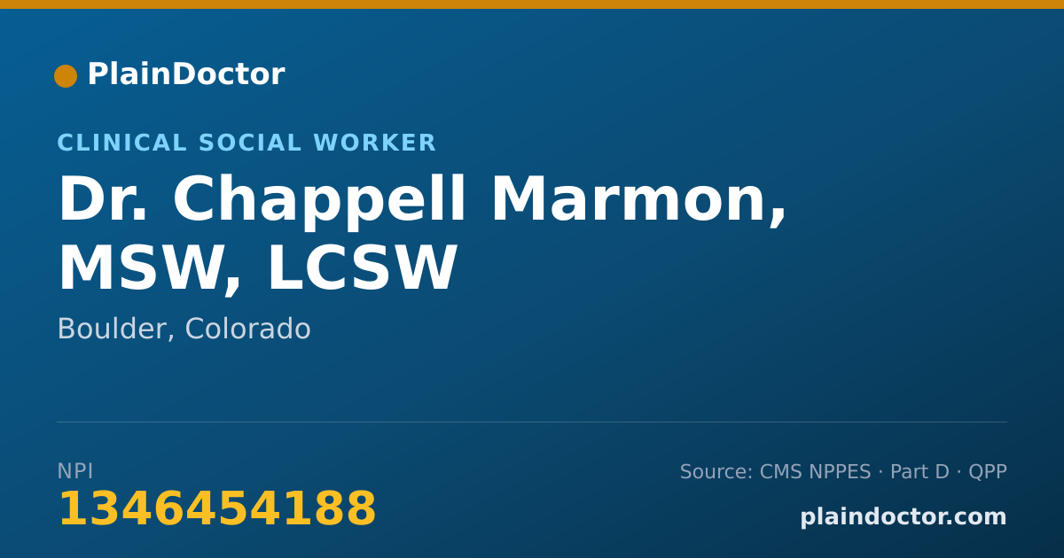 Shareable card for Chappell Marmon, MSW, LCSW - Clinical Social Worker, Boulder, CO