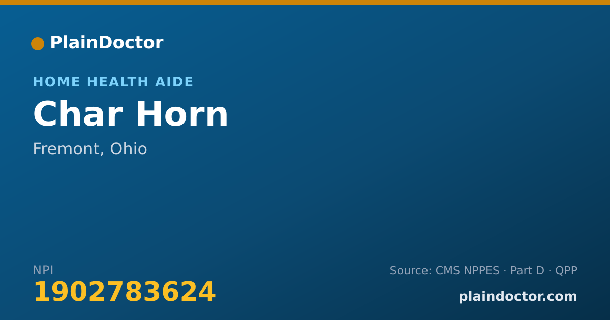 Shareable card for Char Horn - Home Health Aide, Fremont, OH