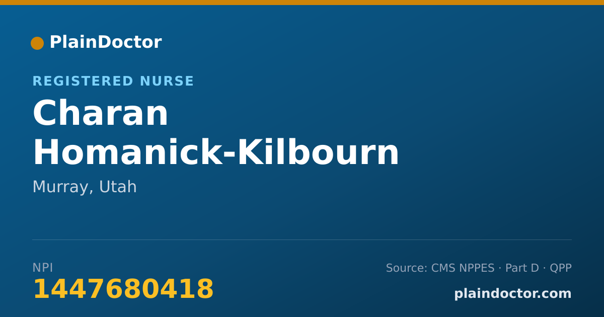 Shareable card for Charan Homanick-Kilbourn - Registered Nurse, Murray, UT