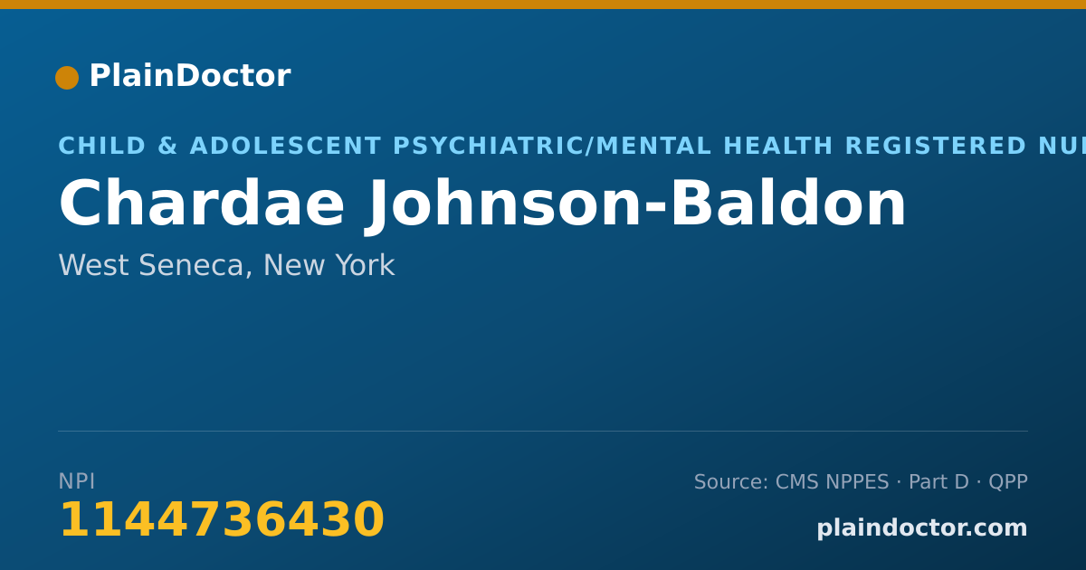 Shareable card for Chardae Johnson-Baldon - Child & Adolescent Psychiatric/Mental Health Registered Nurse, West Seneca, NY