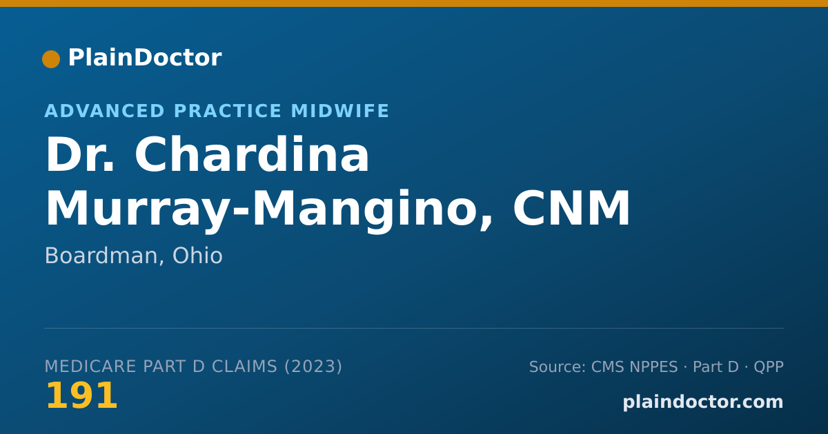 Shareable card for Chardina Murray-Mangino, CNM - Advanced Practice Midwife, Boardman, OH