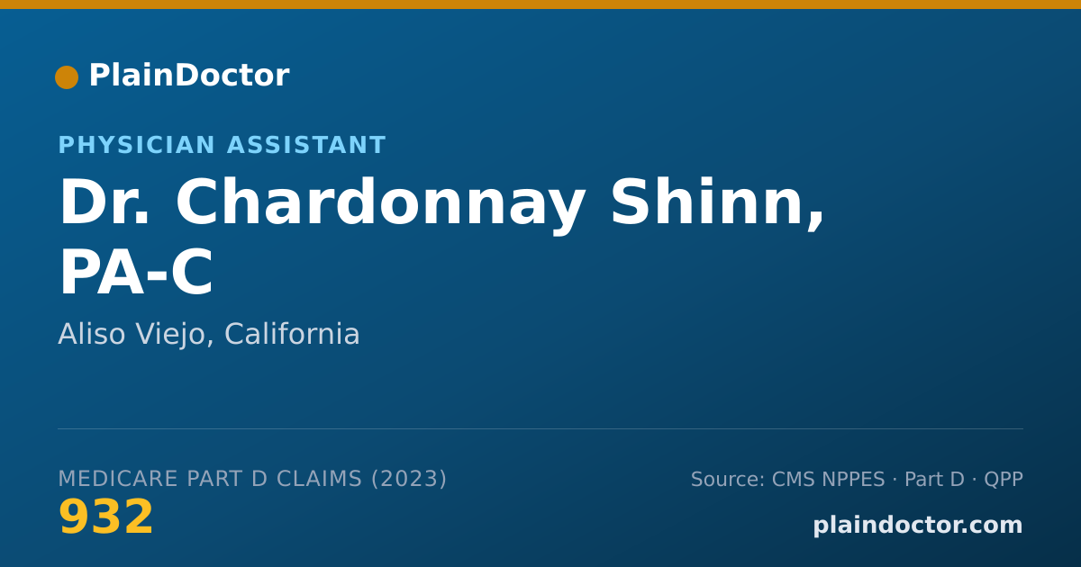 Shareable card for Chardonnay Shinn, PA-C - Physician Assistant, Aliso Viejo, CA