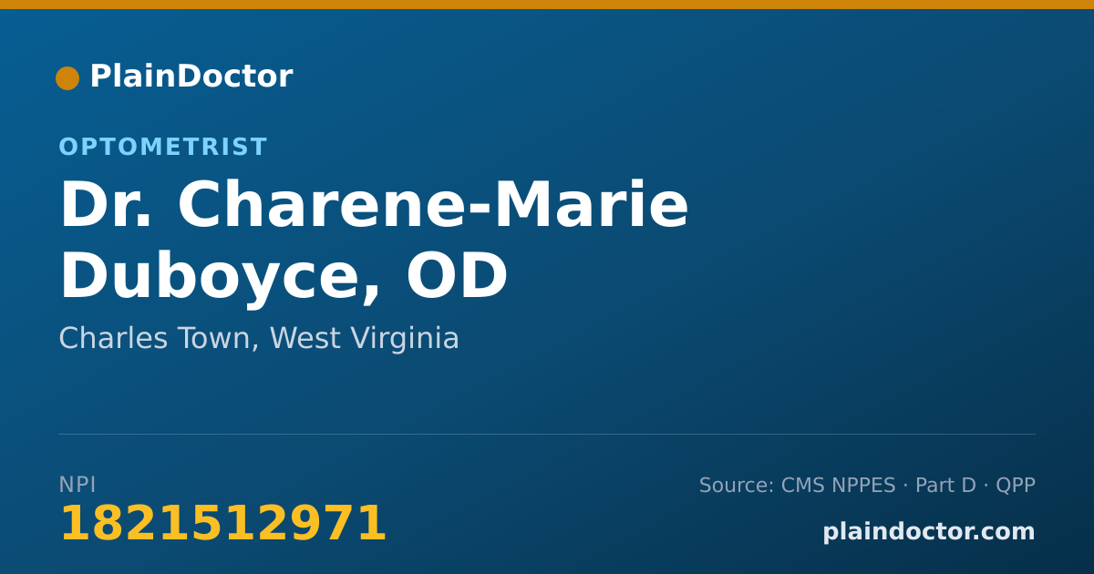 Shareable card for Charene-Marie Duboyce, OD - Optometrist, Charles Town, WV