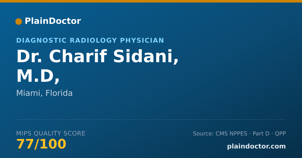 Shareable card for Charif Sidani, M.D, - Diagnostic Radiology Physician, Miami, FL