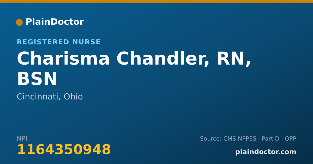 Shareable card for Charisma Chandler, RN, BSN - Registered Nurse, Cincinnati, OH