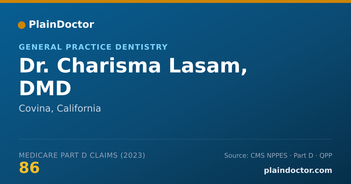 Shareable card for Charisma Lasam, DMD - General Practice Dentistry, Covina, CA