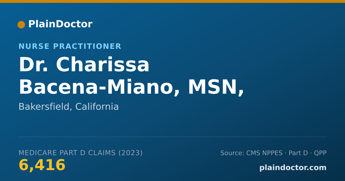 Shareable card for Charissa Bacena-Miano, MSN, NP-C - Nurse Practitioner, Bakersfield, CA
