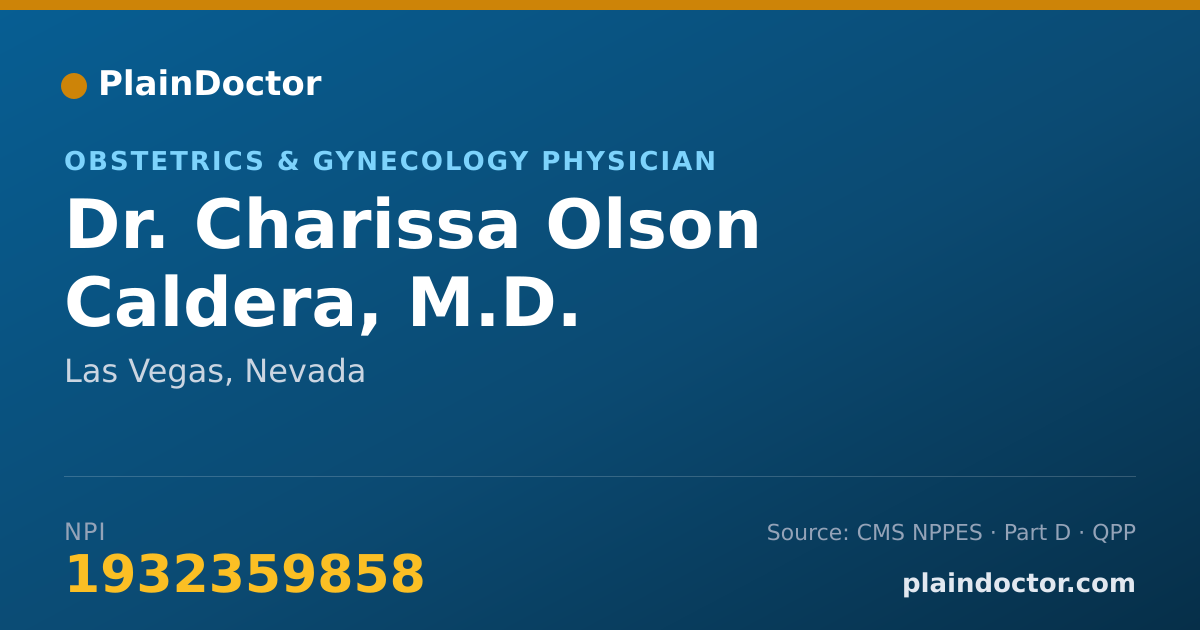 Shareable card for Charissa Olson Caldera, M.D. - Obstetrics & Gynecology Physician, Las Vegas, NV