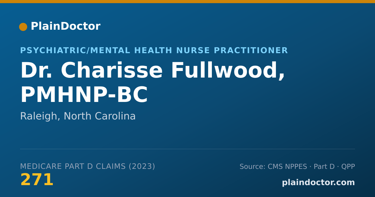 Shareable card for Charisse Fullwood, PMHNP-BC - Psychiatric/Mental Health Nurse Practitioner, Raleigh, NC