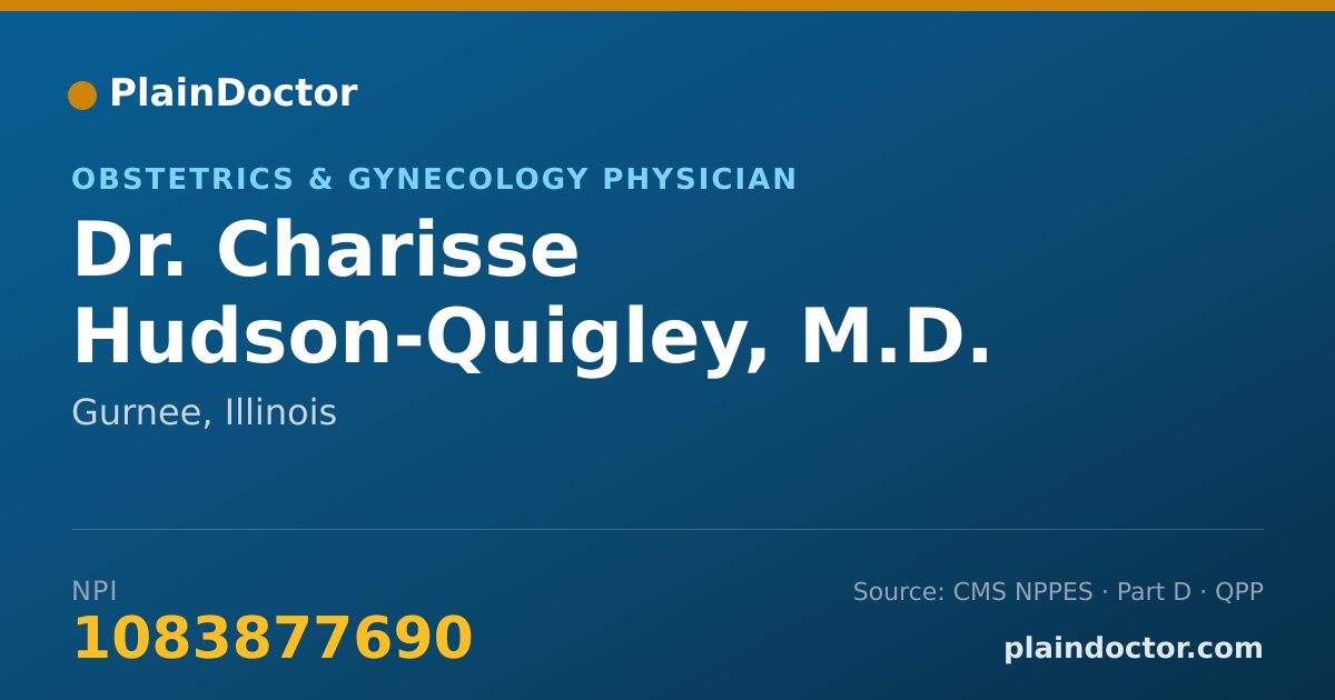 Shareable card for Charisse Hudson-Quigley, M.D. - Obstetrics & Gynecology Physician, Gurnee, IL