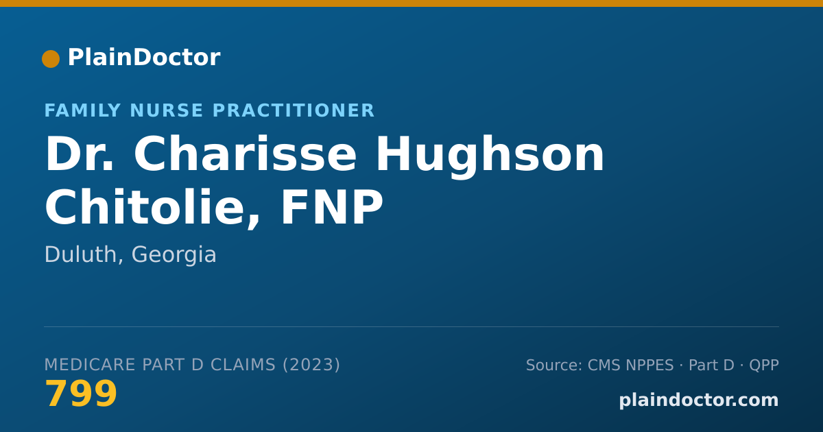Shareable card for Charisse Hughson Chitolie, FNP - Family Nurse Practitioner, Duluth, GA