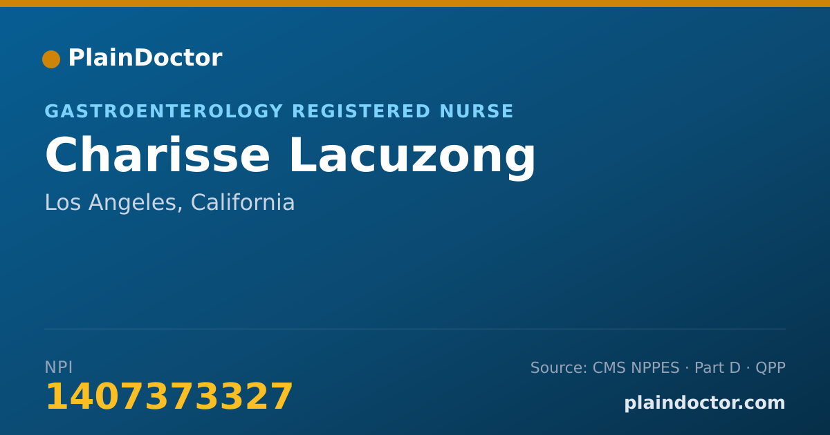 Shareable card for Charisse Lacuzong - Gastroenterology Registered Nurse, Los Angeles, CA