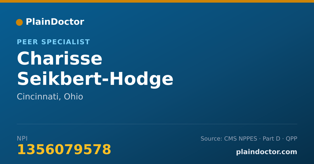 Shareable card for Charisse Seikbert-Hodge - Peer Specialist, Cincinnati, OH