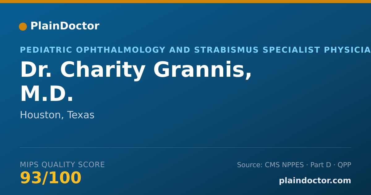 Shareable card for Charity Grannis, M.D. - Pediatric Ophthalmology and Strabismus Specialist Physician, Houston, TX